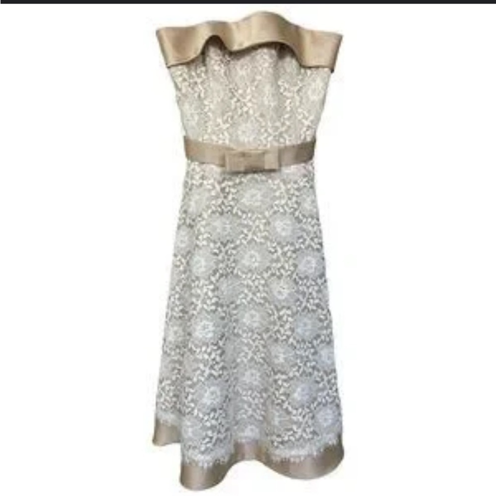 White House black market champagne and sanity lace dress - Picture 9 of 10